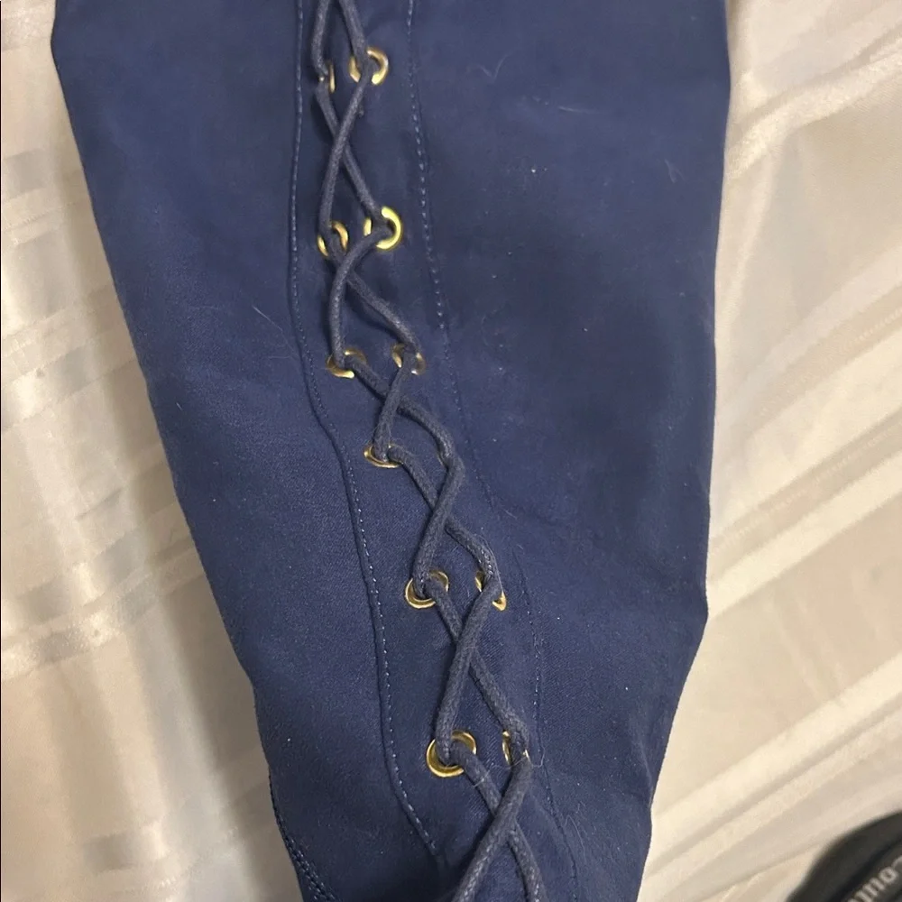 Women's Navy Knee-High Boots